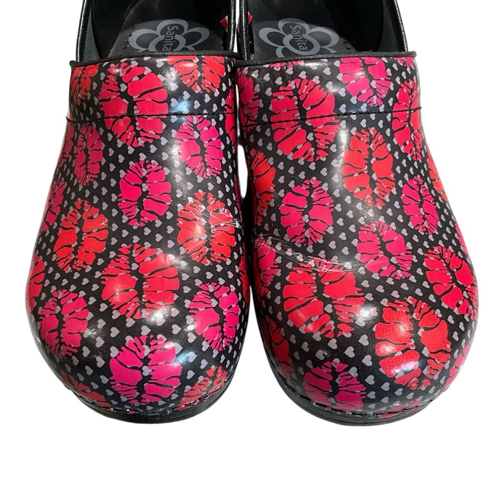 Sanita Lipstick Kiss Heart Leather Professional Clogs Women’s 40 - Picture 3 of 12